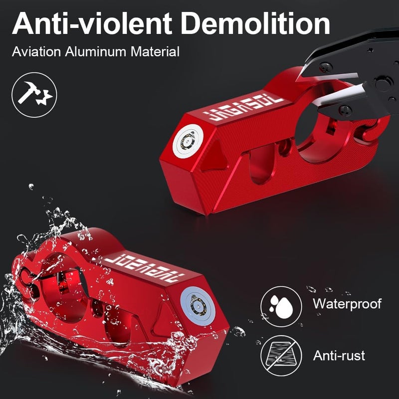 JAGASOL Motorcycle Lock Combo: Helmet & Brake Anti-Theft Handlebar Lock for Moped, Motorbike, Scooters, ATV, Dirt Bike, Street Bike - Image 4